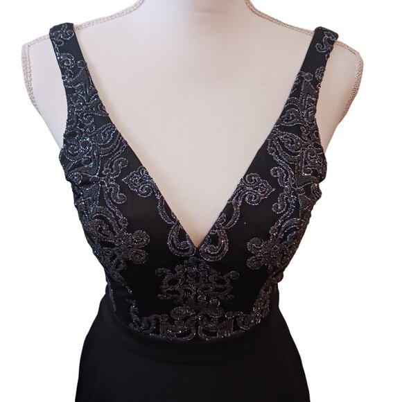 NEW Speechless Juniors Glitter High-Low Cut-out Party Dress Size 3 Black/Grey - Picture 5 of 16